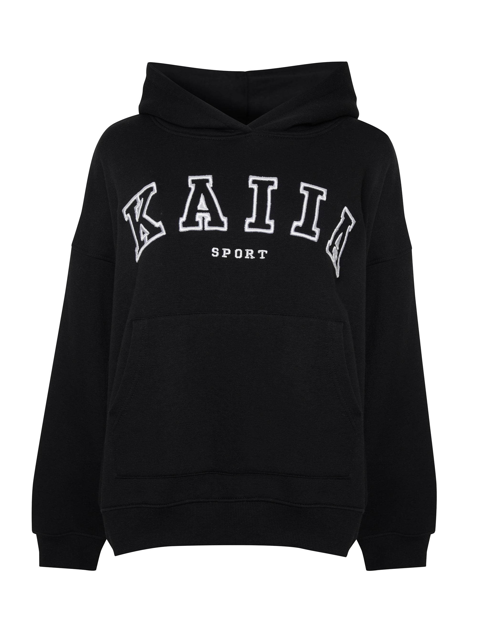 Kaiia Sport Logo Oversized Hoodie Black