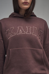 Kaiia Slogan Oversized Hoodie Mocha