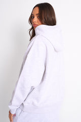 Kaiia Sport Oversized Hoodie Grey Marl & Red