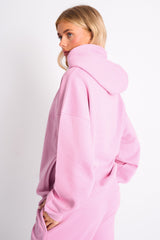 Kaiia Slogan Oversized Hoodie Candy Pink