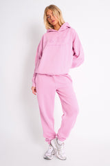 Kaiia Slogan Oversized Hoodie Candy Pink