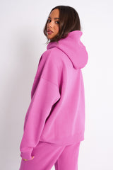 Kaiia Slogan Oversized Hoodie Bubblegum Pink