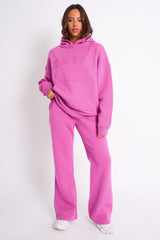 Kaiia Slogan Oversized Hoodie Bubblegum Pink