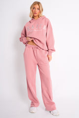 Kaiia Slogan Oversized Hoodie Blusher