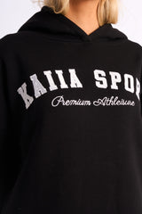 Kaiia Sport Oversized Hoodie Black & White