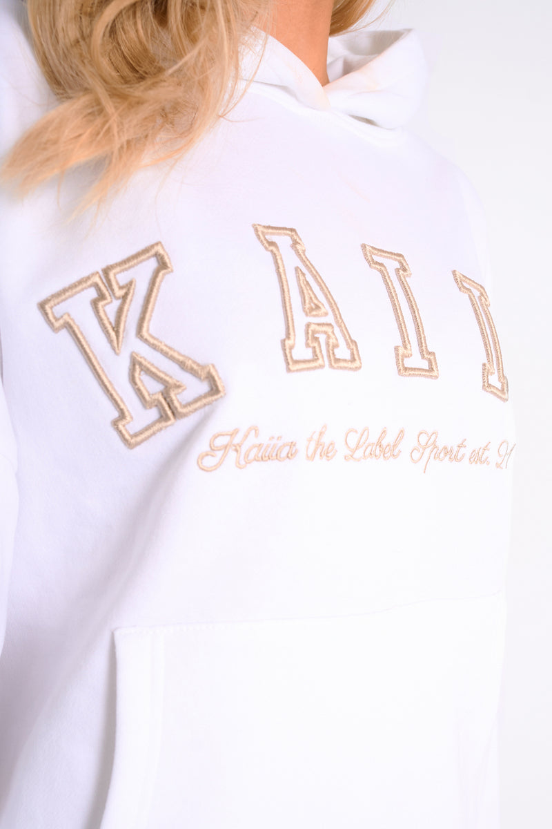 Kaiia Sport Oversized Hoodie White & Sand