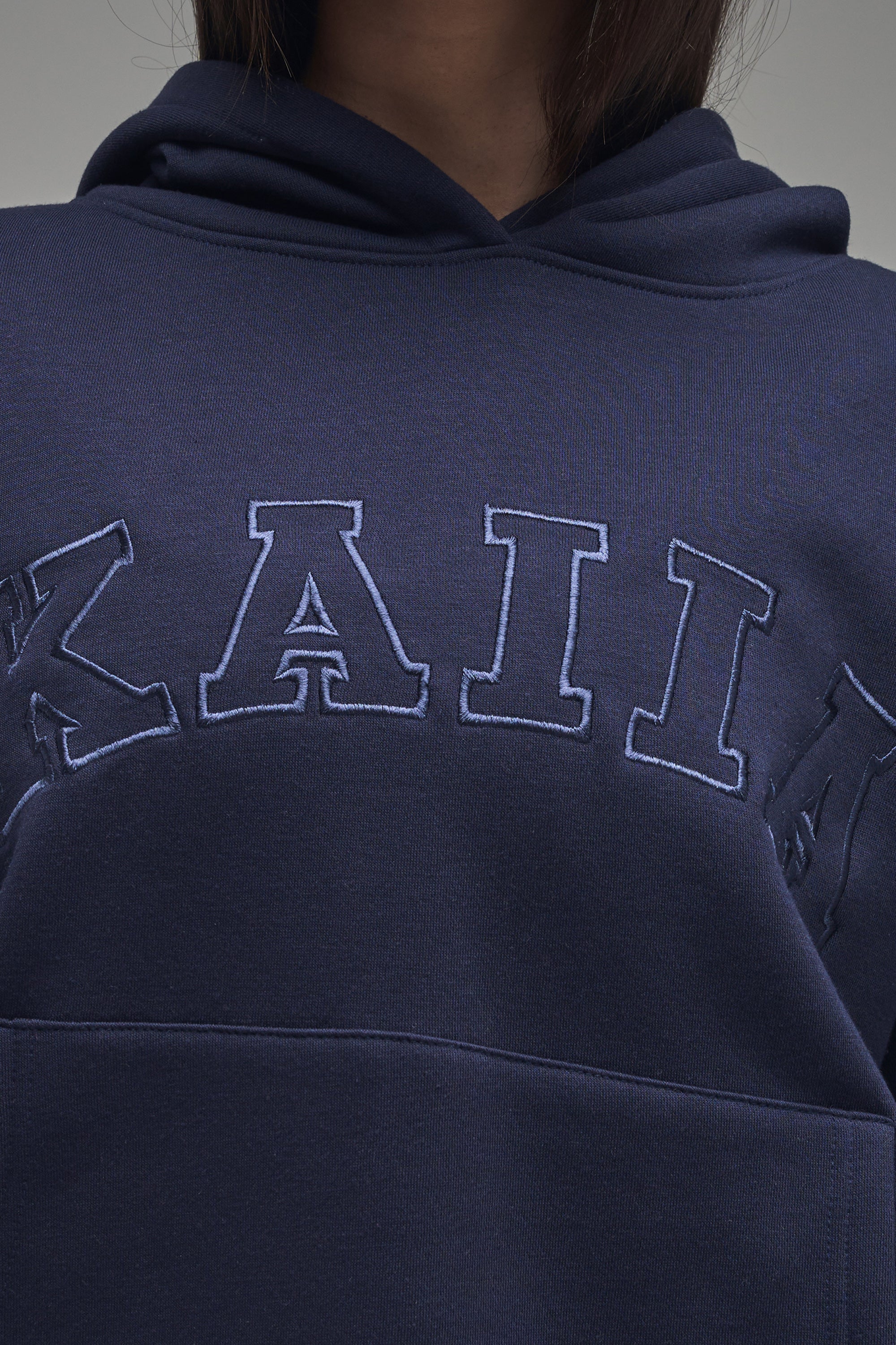 Kaiia Slogan Oversized Hoodie Navy