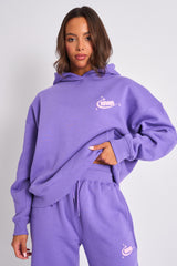 Kaiia Star Graphic Oversized Hoodie Purple