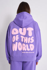 Kaiia Star Graphic Oversized Hoodie Purple