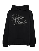 Kaiia Studio Diamante Embellished Oversized Hoodie Black