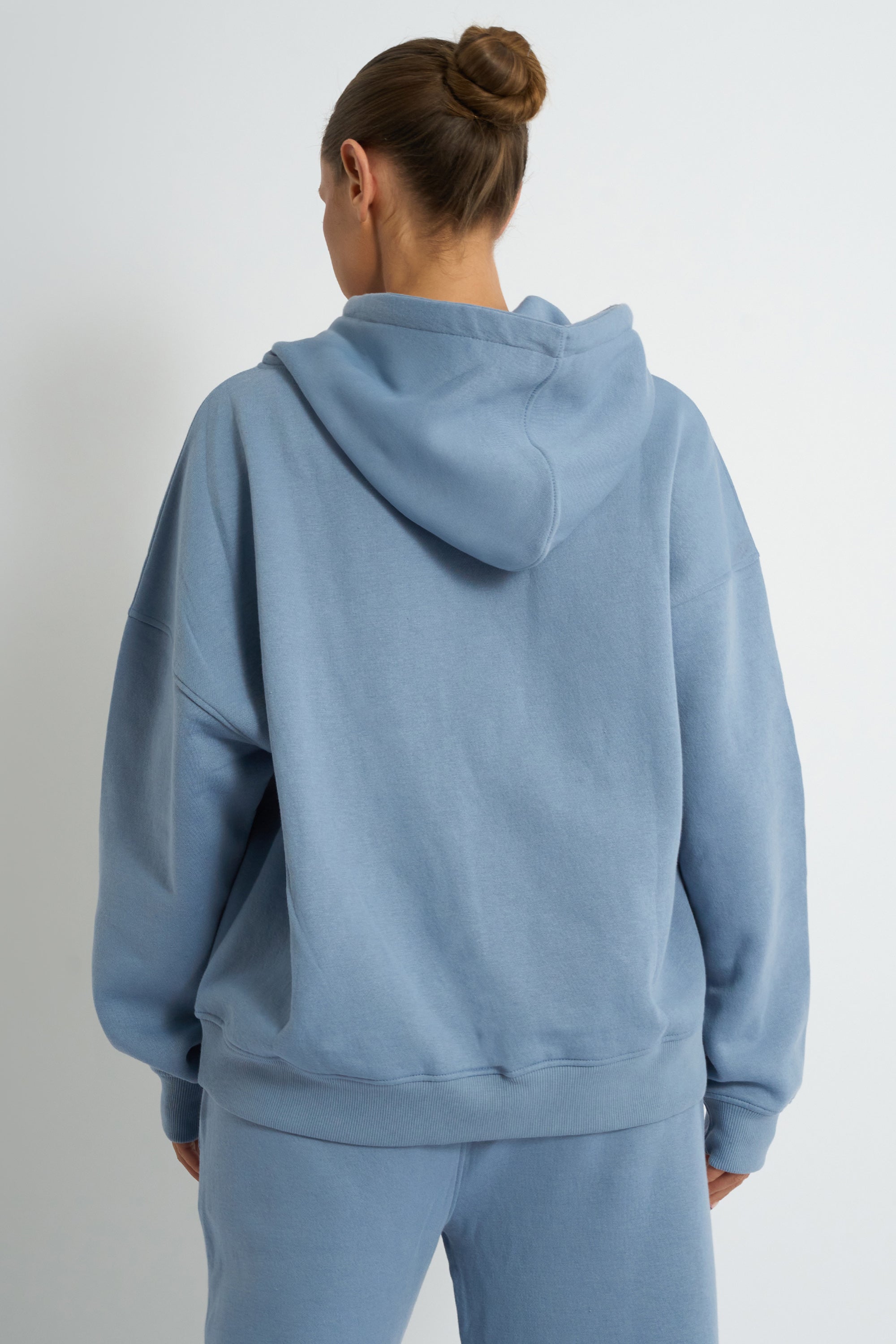 Kaiia Sport Logo Oversized Hoodie Vintage Blue