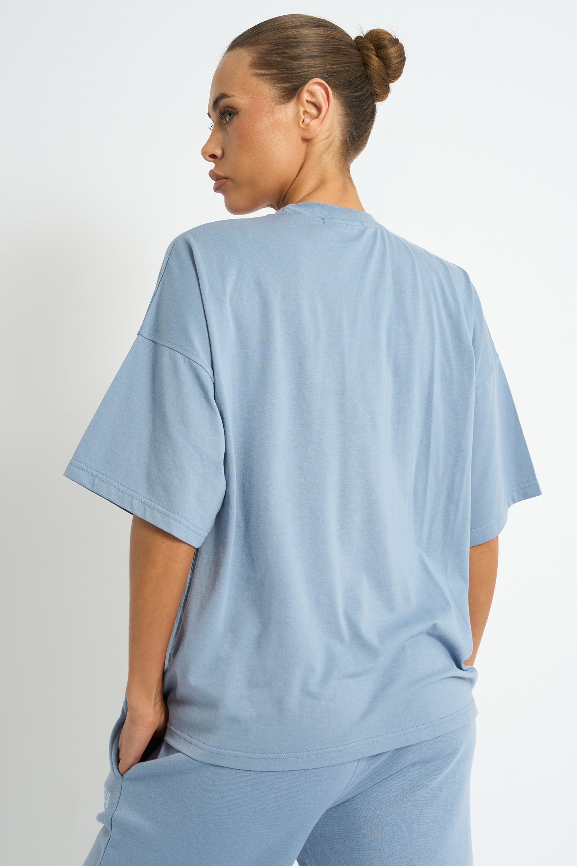 Kaiia Logo Oversized T-shirt Vintage Blue