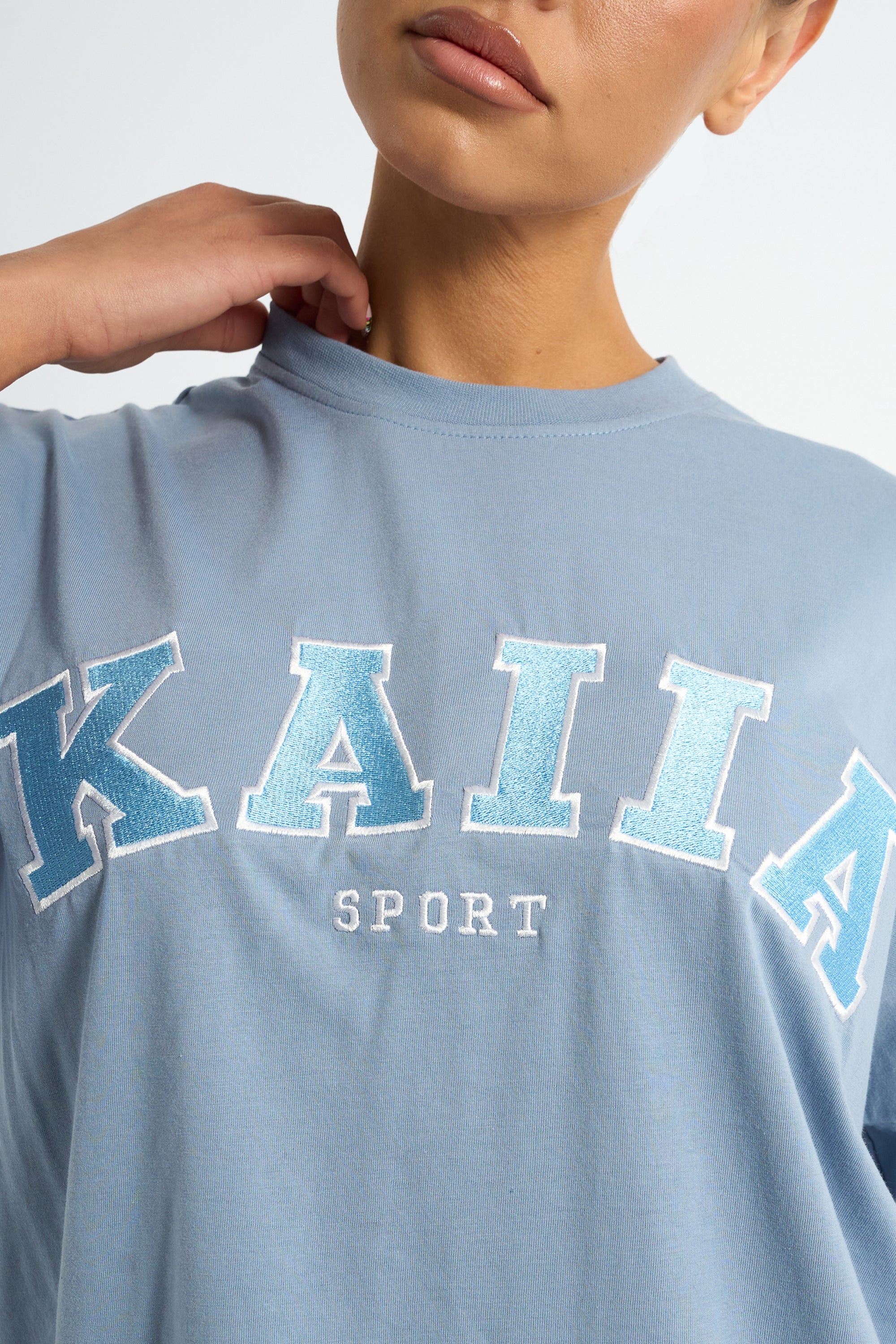 Kaiia Logo Oversized T-shirt Vintage Blue