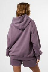 Kaiia Borg Slogan Oversized Hoodie Elderberry