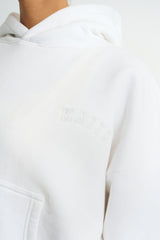 Kaiia Logo Embossed Oversized Hoodie White