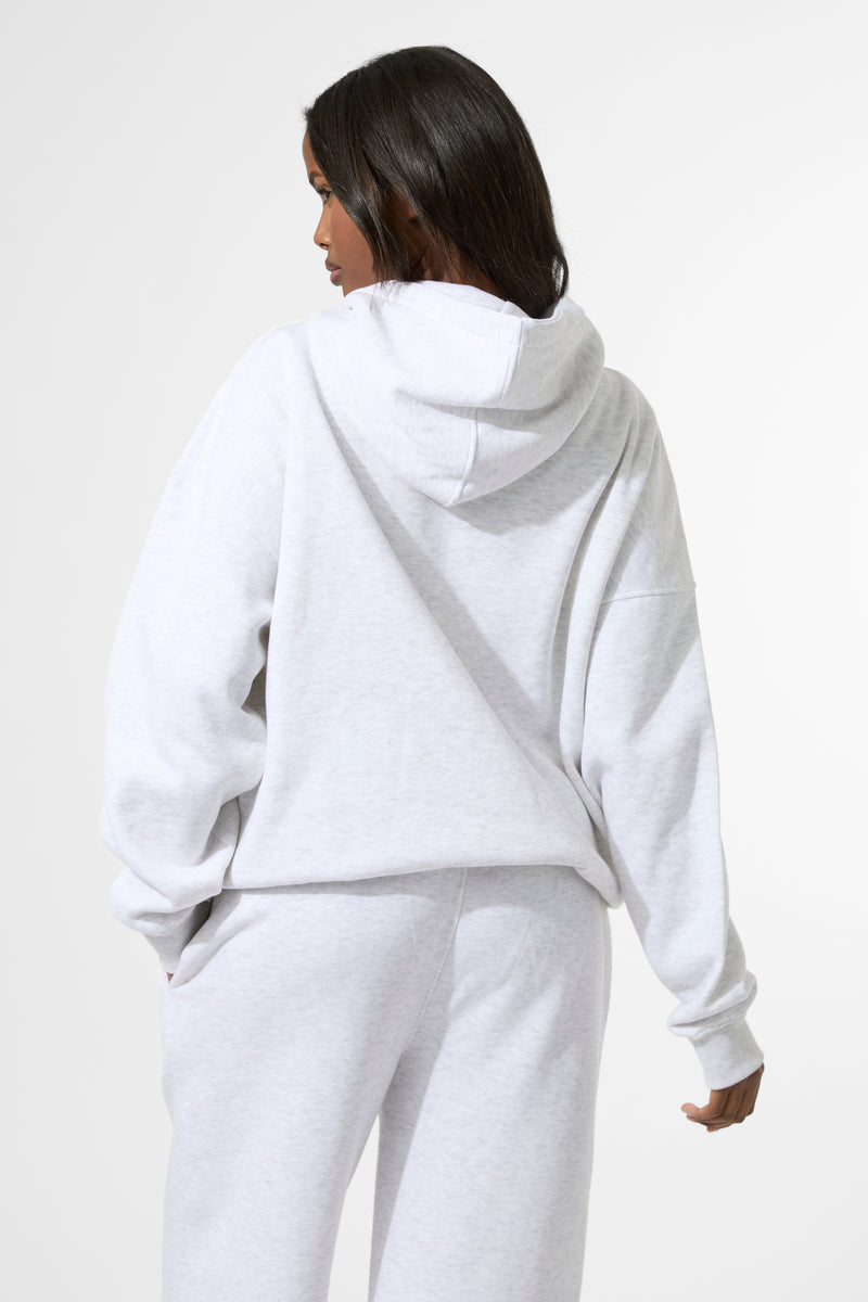 Kaiia KTL Logo Oversized Hoodie Light Grey Marl