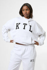 Kaiia KTL Logo Oversized Hoodie Light Grey Marl