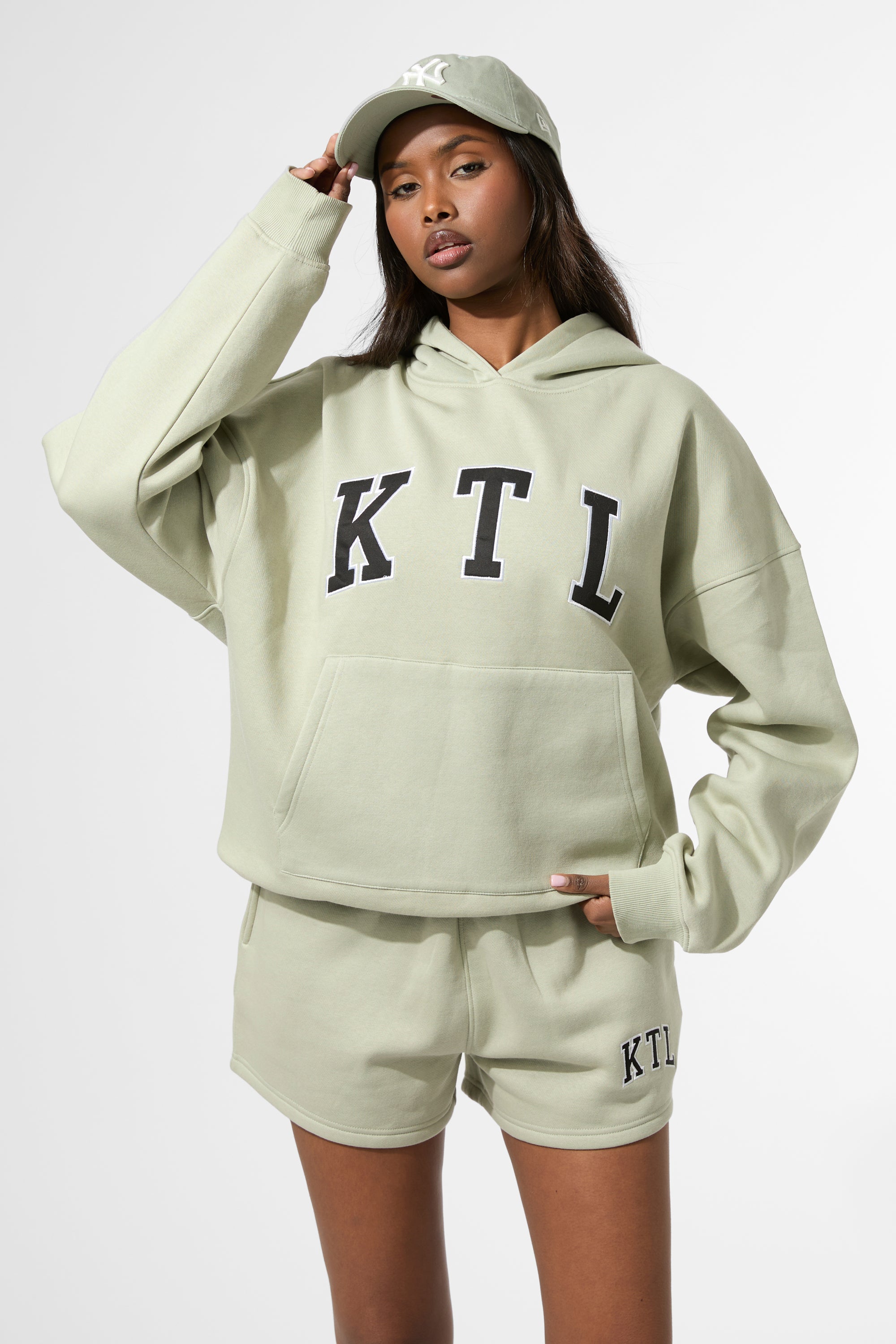 Kaiia KTL Logo Oversized Hoodie Sage