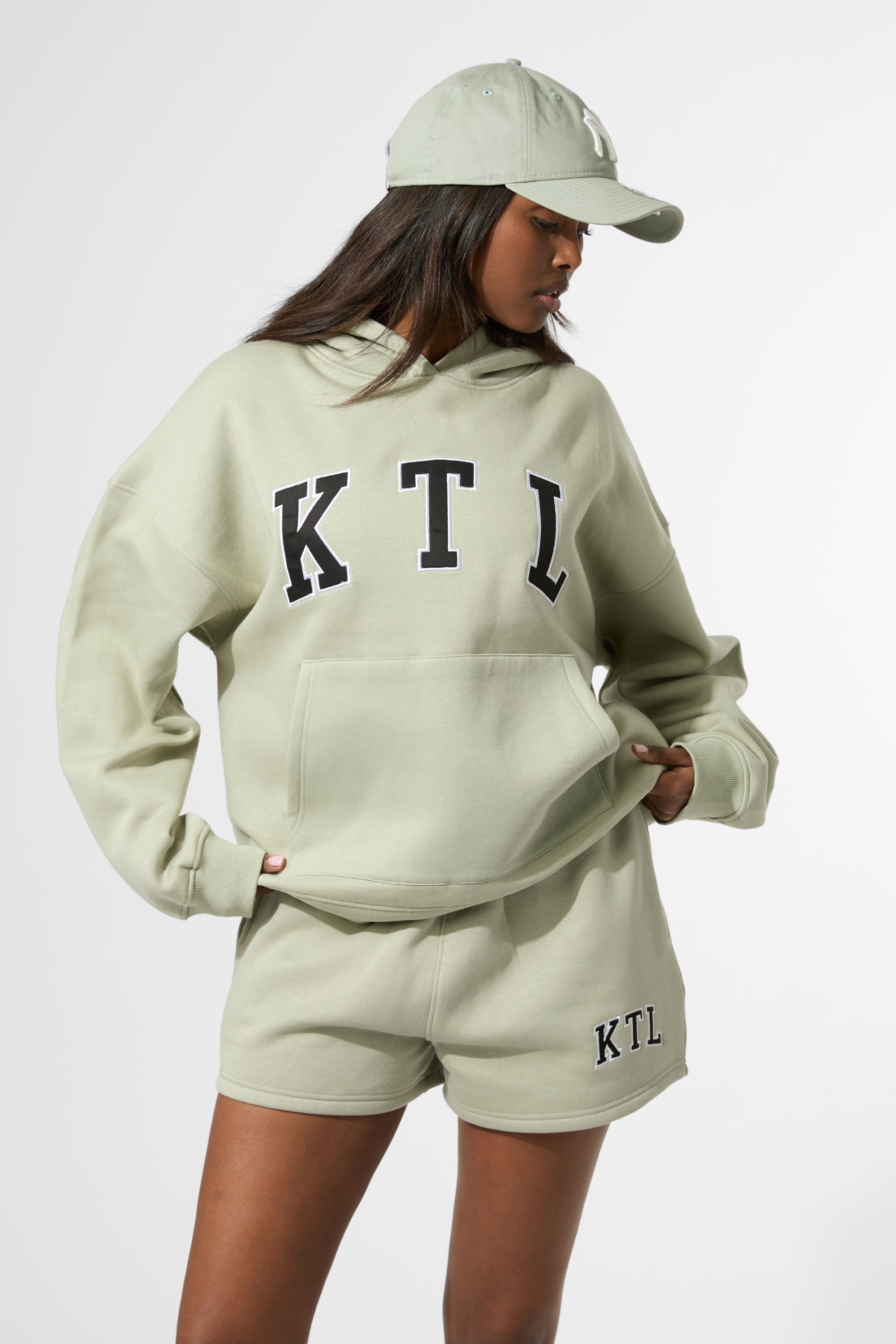 Kaiia KTL Logo Oversized Hoodie Sage