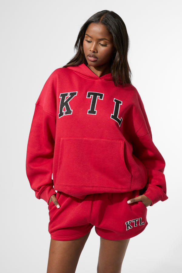 Kaiia KTL Logo Oversized Hoodie Red