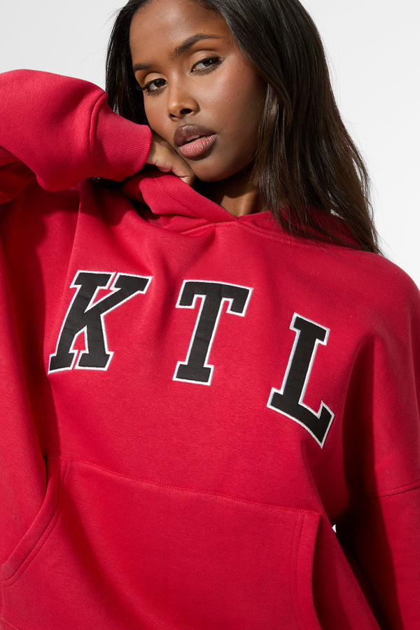 Kaiia KTL Logo Oversized Hoodie Red