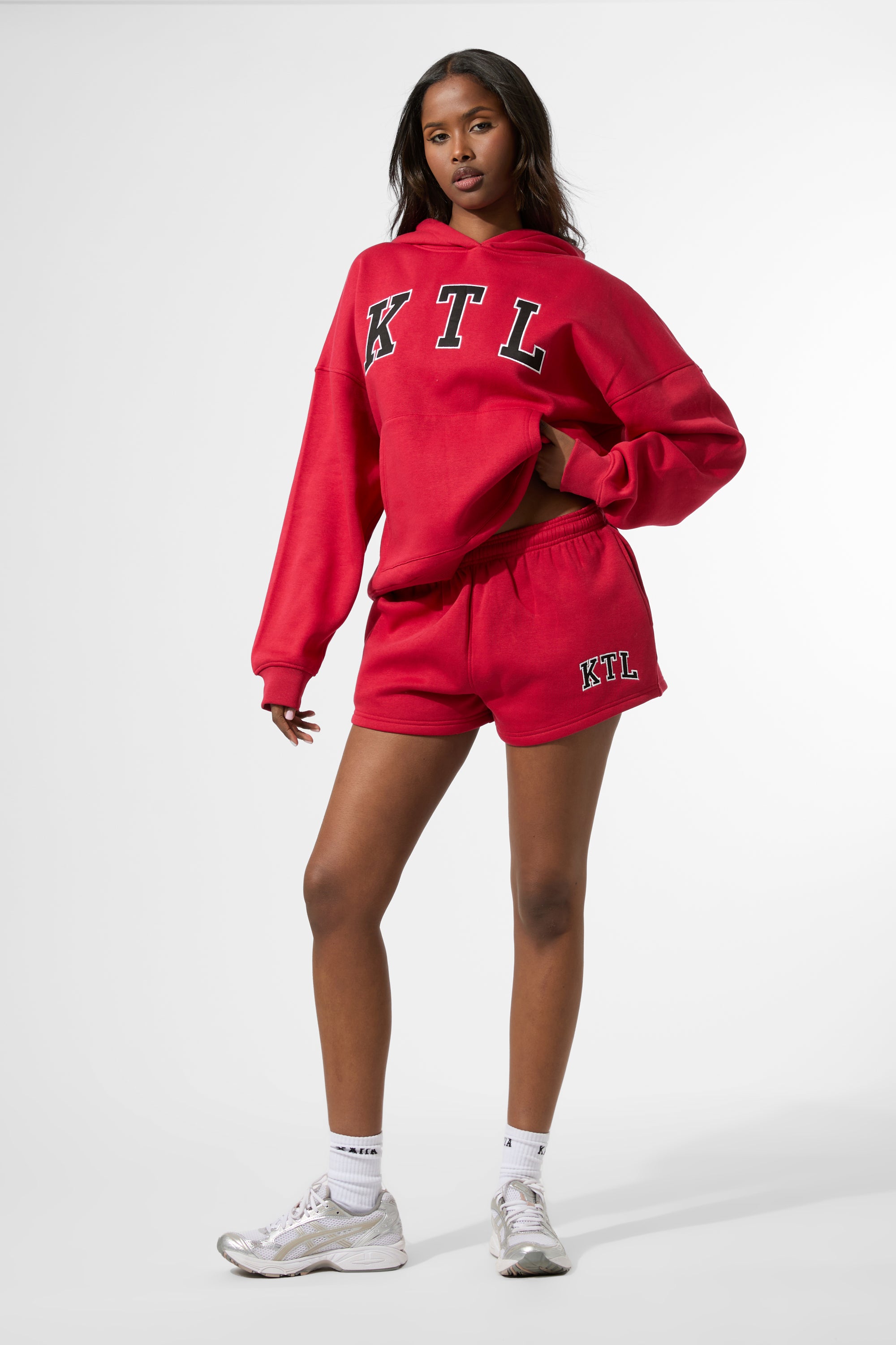 Kaiia KTL Logo Oversized Hoodie Red