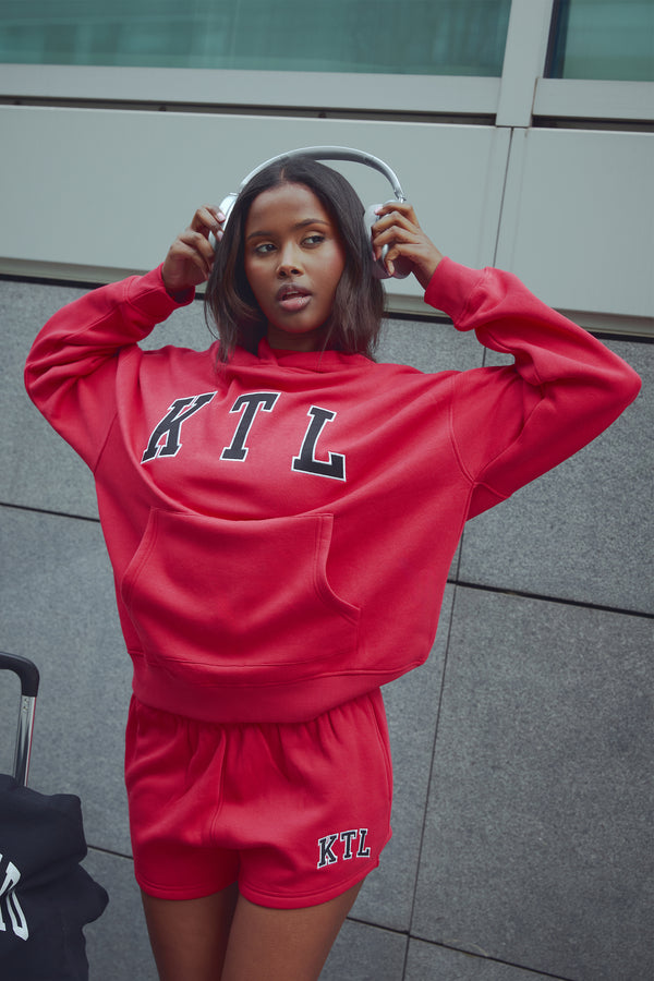 Kaiia KTL Logo Oversized Hoodie Red