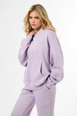 Kaiia Studio Script Logo Oversized Hoodie Lilac