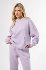 Kaiia Studio Script Logo Oversized Hoodie Lilac