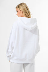 Kaiia Rainbow Logo Oversized Hoodie White