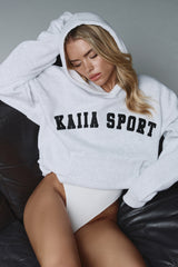 KAIIA SPORT OVERSIZED HOODIE LIGHT GREY MARL