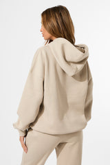 Kaiia Slogan Oversized Hoodie Stone