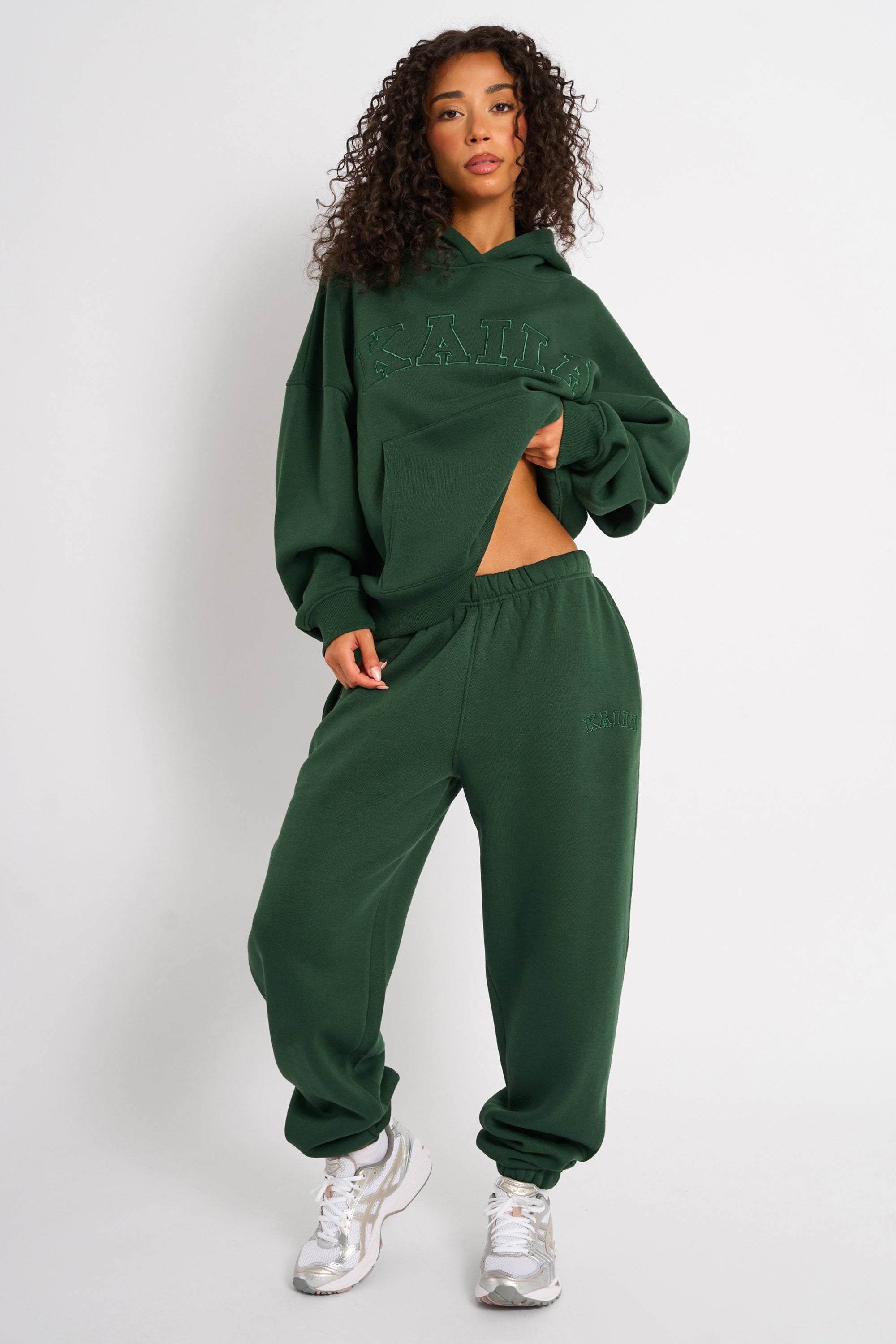 Kaiia Cuffed Joggers Forest Green