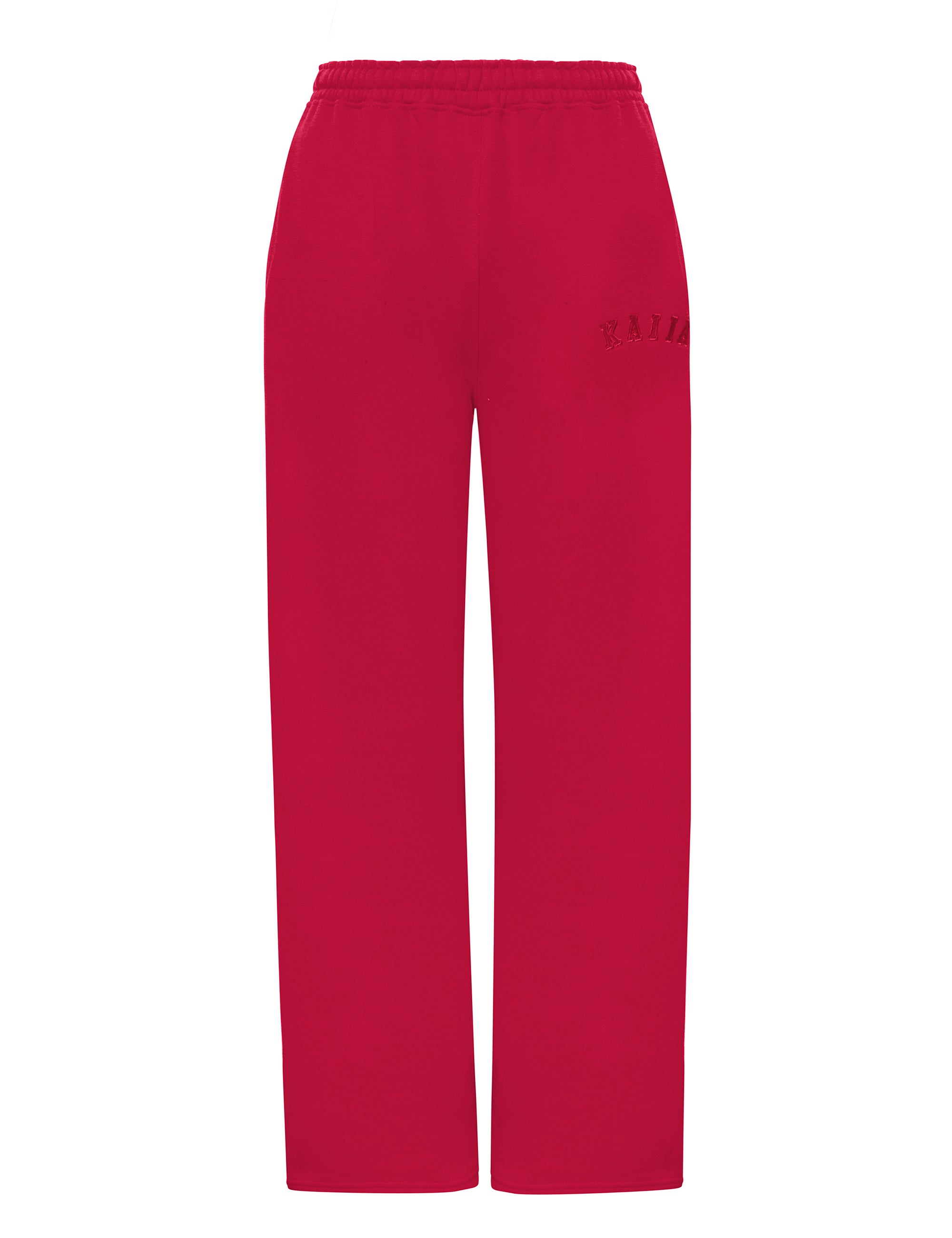 Kaiia Wide Leg Joggers Red