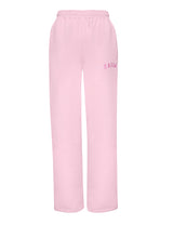 Kaiia Logo Wide Leg Sweat Pants Baby Pink