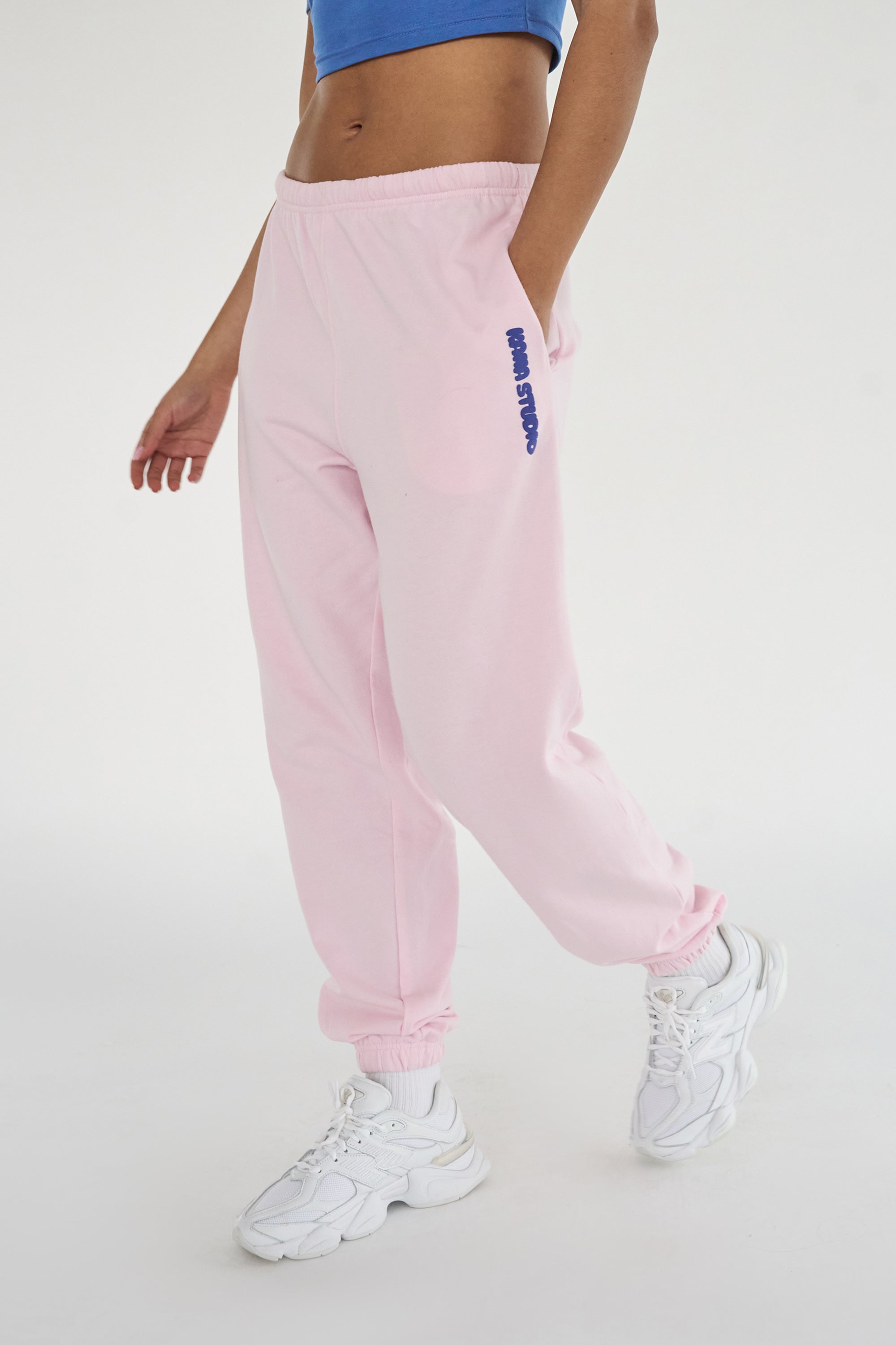 Kaiia Studio Bubble Logo Cuffed Joggers Baby Pink & Blue