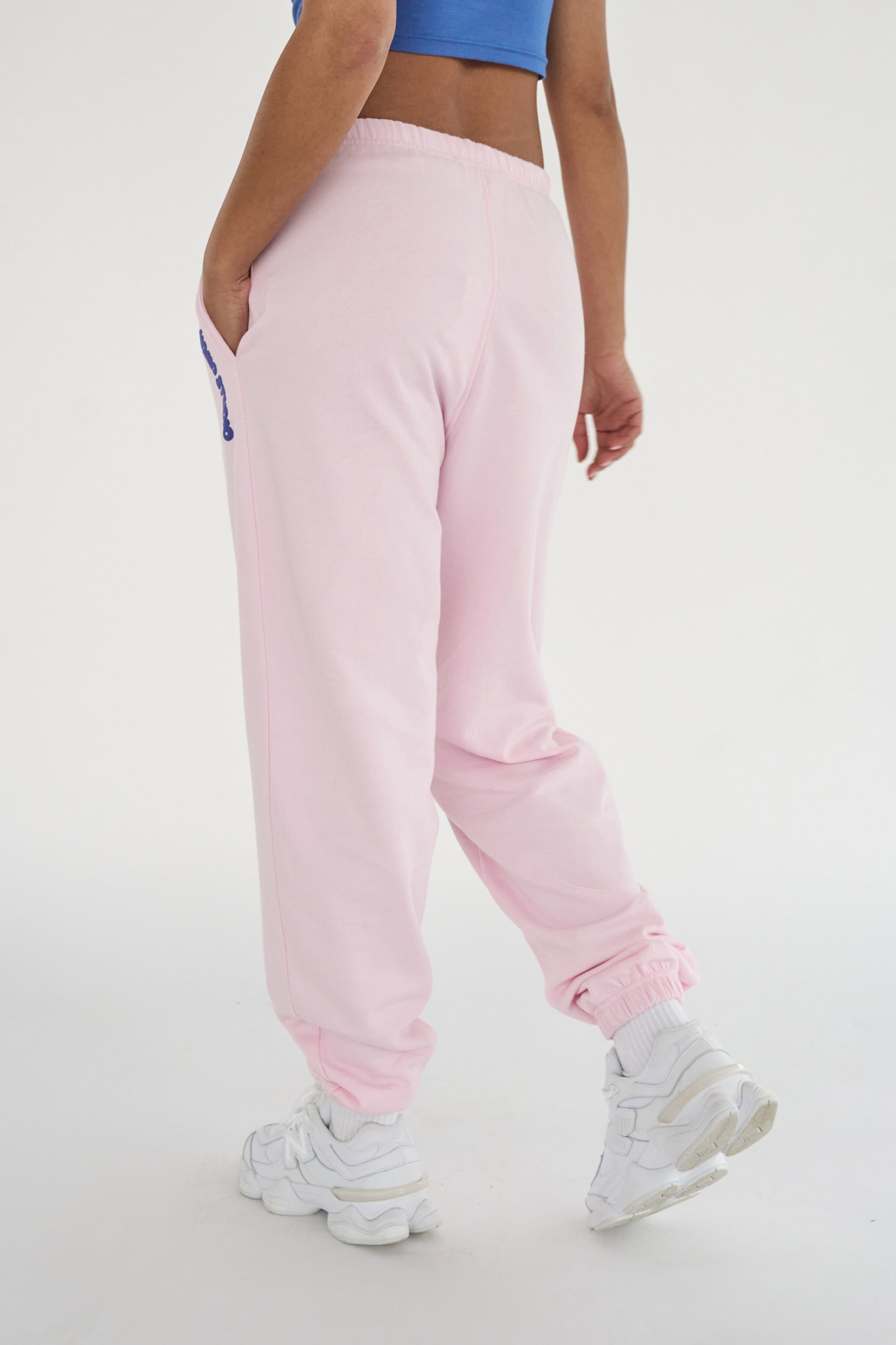 Kaiia Studio Bubble Logo Cuffed Joggers Baby Pink & Blue