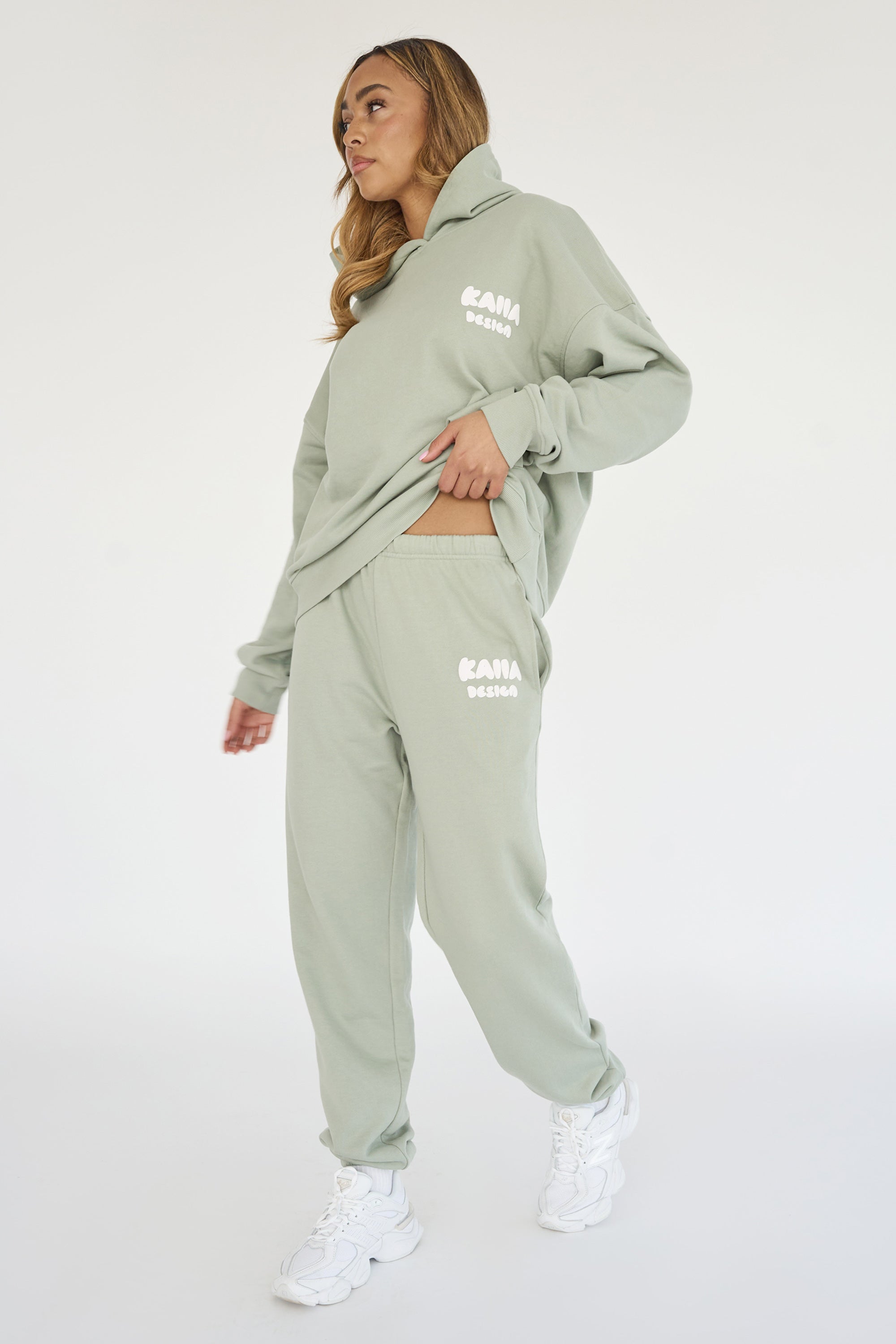 Kaiia Design Bubble Logo Cuffed Joggers Sage Green