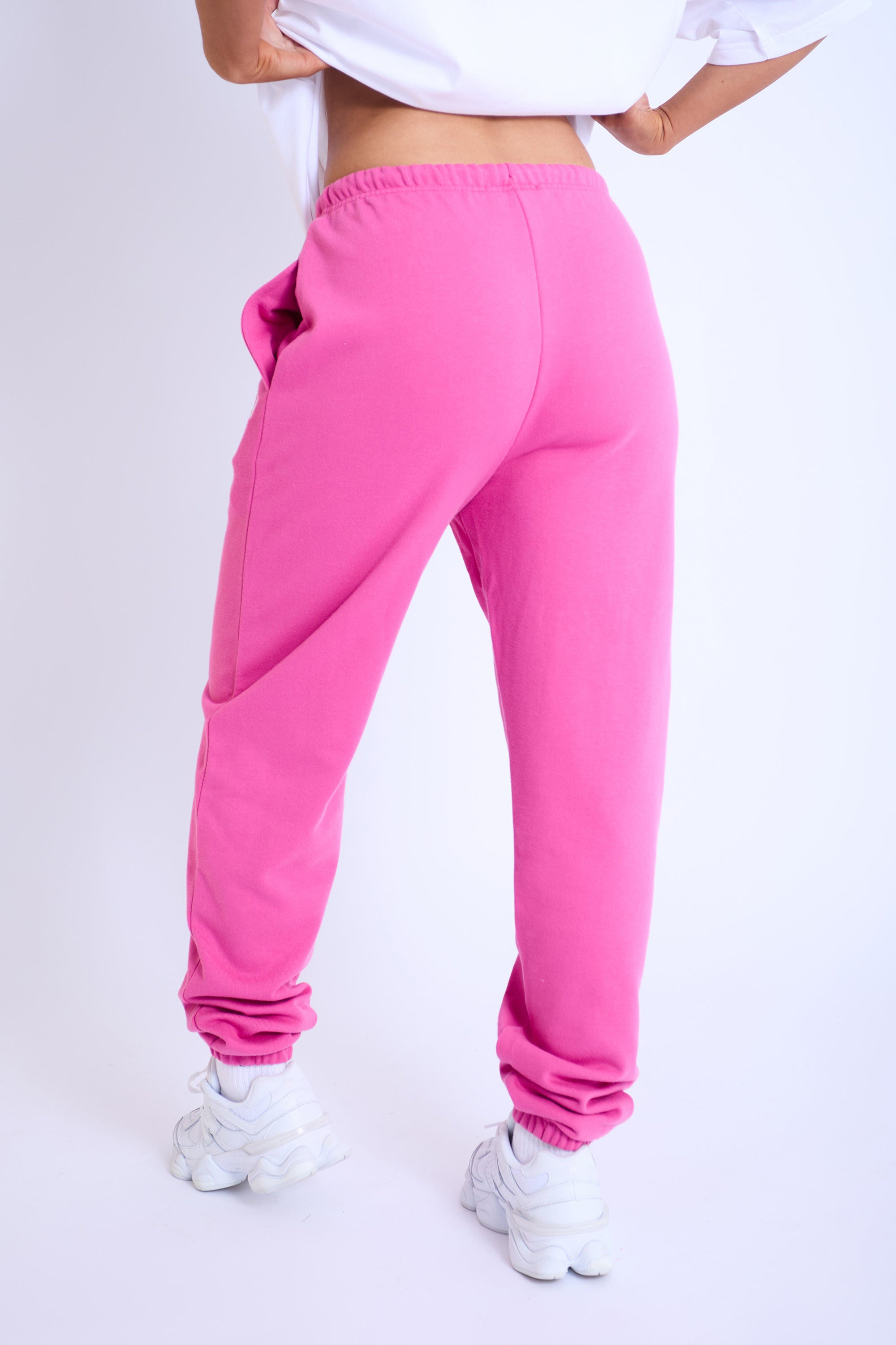 Kaiia Logo Cuffed Joggers Hot Pink