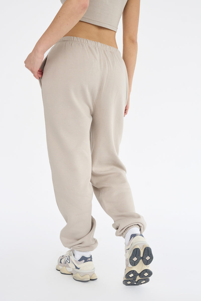 Kaiia Logo Cuffed Joggers Stone