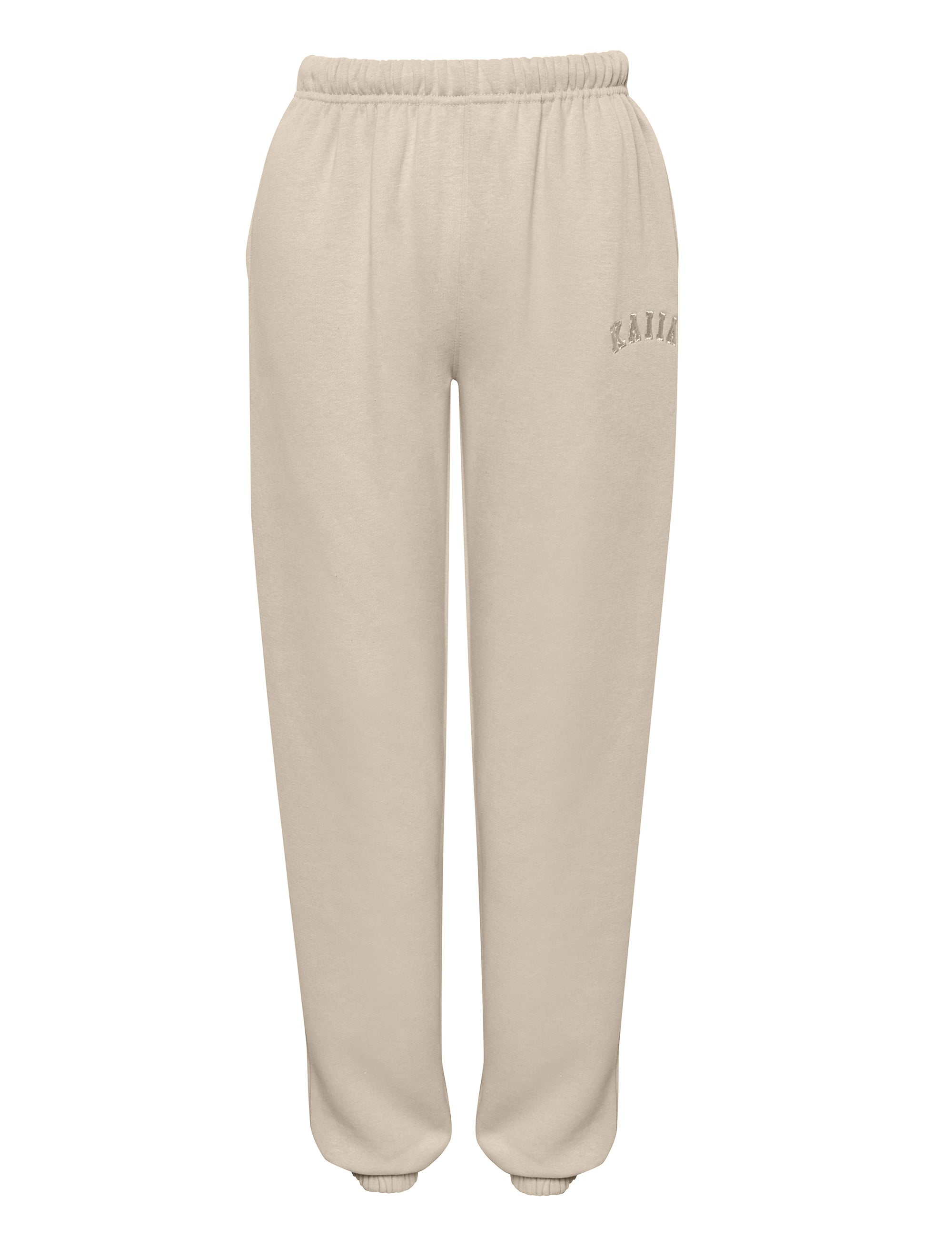 Kaiia Logo Cuffed Joggers Stone