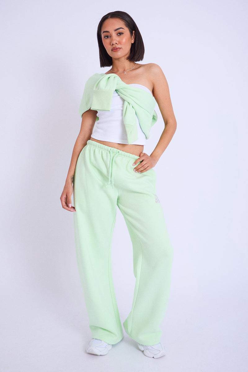 Kaiia Studio Bubble Logo Wide Leg Joggers Lime & Lilac