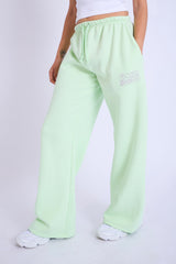 Kaiia Studio Bubble Logo Wide Leg Joggers Lime & Lilac