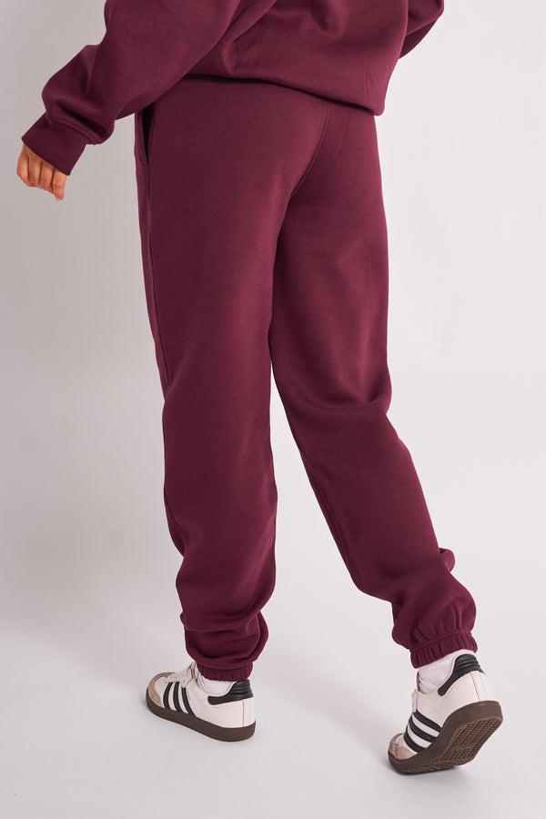 Kaiia Logo Cuffed Joggers Plum