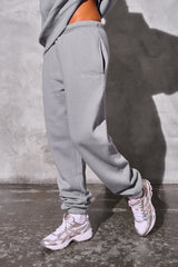 Kaiia Logo Cuffed Joggers Dove Grey