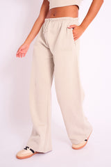 Kaiia Logo Wide Leg Joggers Sand