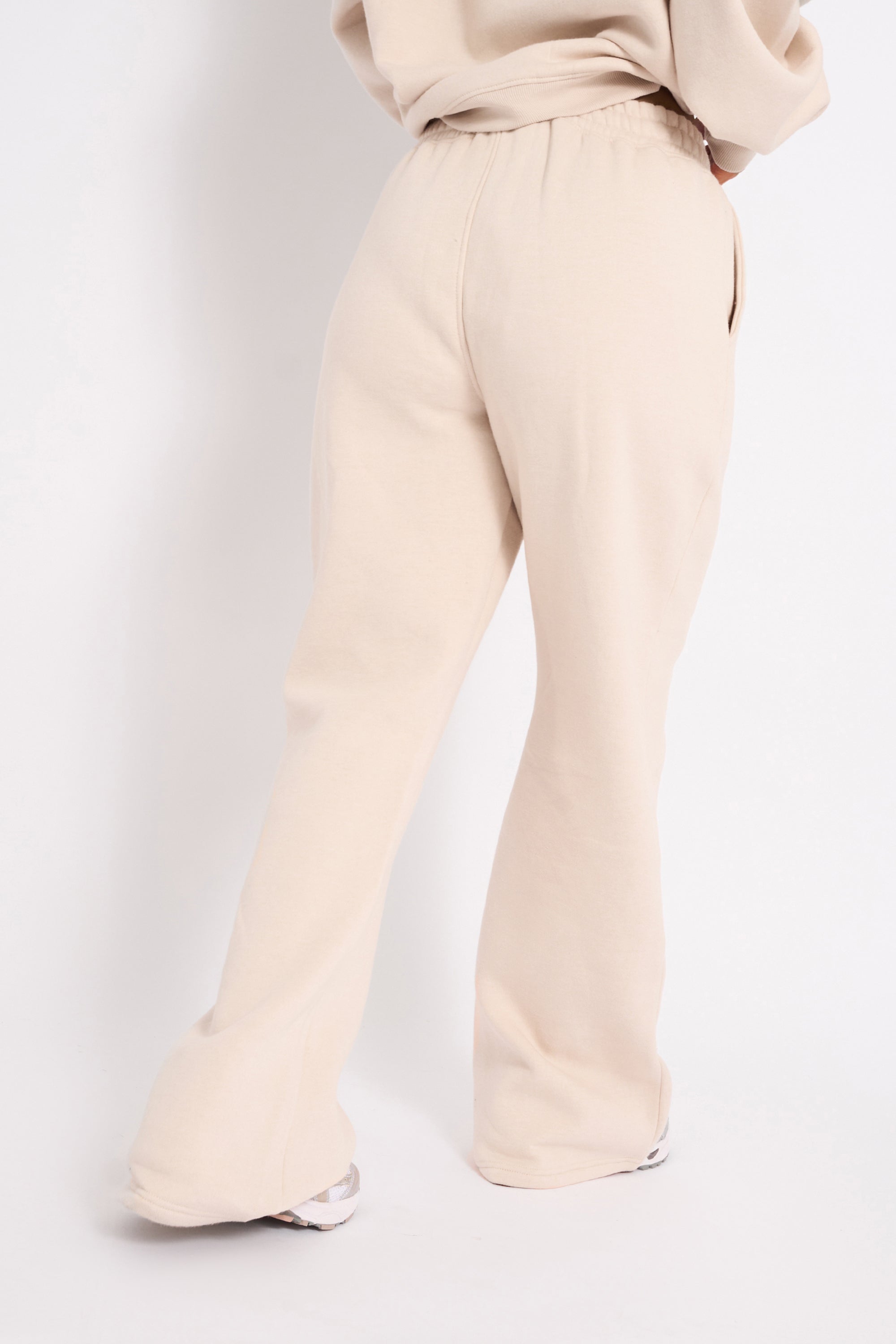 Kaiia Logo Wide Leg Joggers Cream