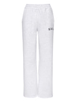 Kaiia Logo Wide Leg Joggers Light Grey Marl & Black