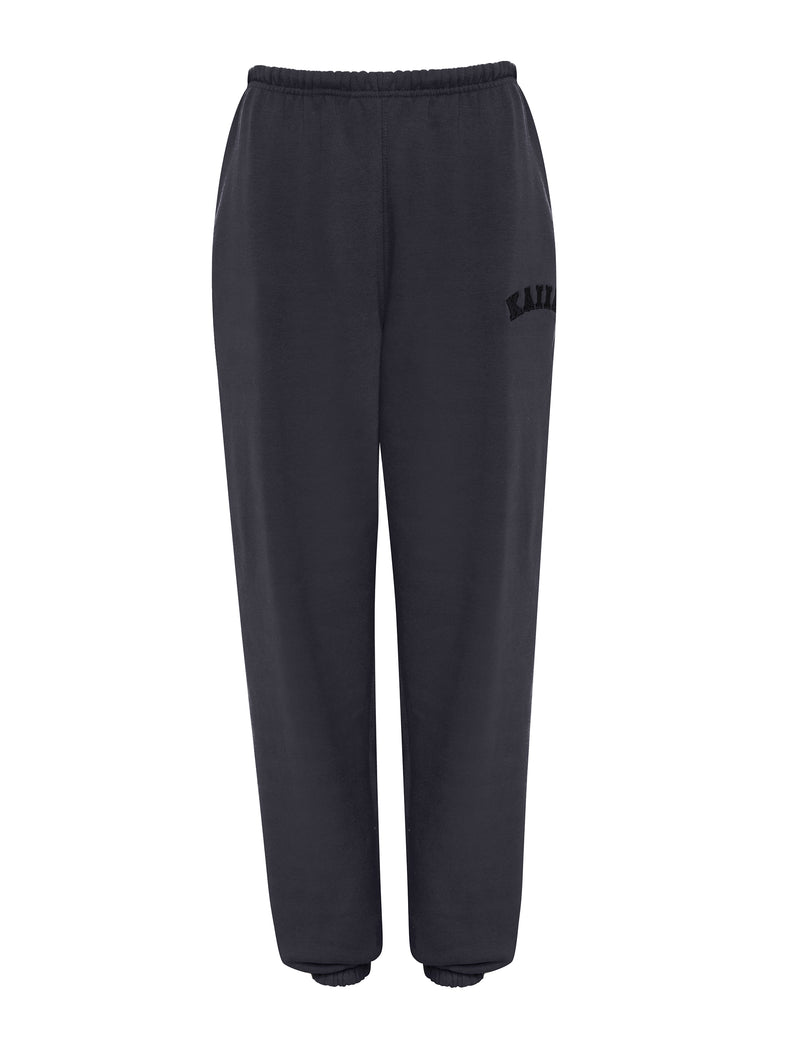 Kaiia Logo Cuffed Joggers Dark Grey