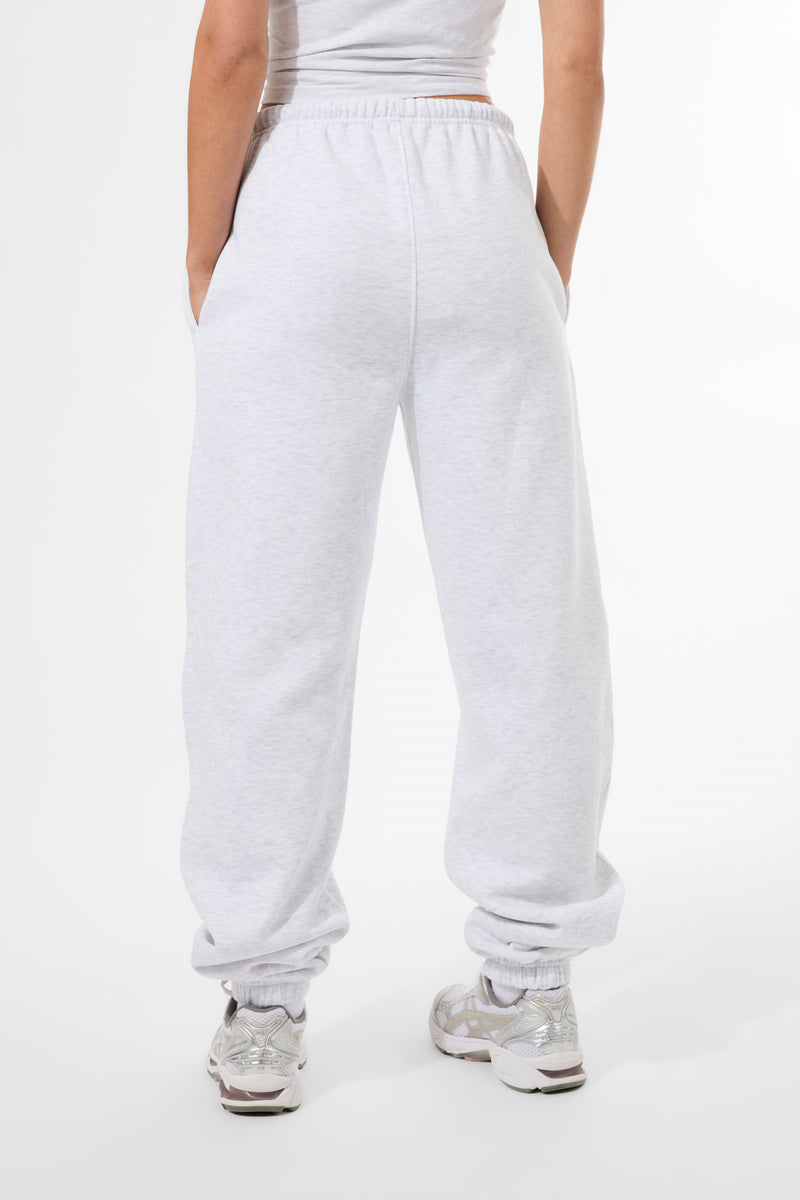 Kaiia Logo Cuffed Joggers Light Grey Marl